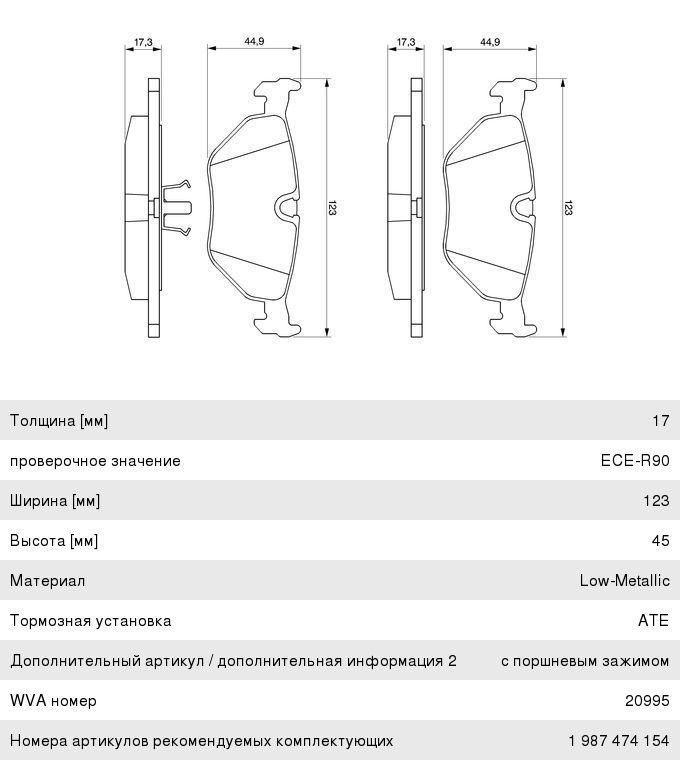 Колодки тормозные BMW 3 (E30, E36), 5 (E34), 7 (E32) задние (4шт.) BOSCH