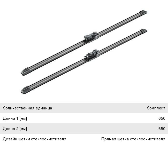 Щетка стеклоочистителя SEAT Leon (05-12) 650650мм комплект Aerotwin BOSCH