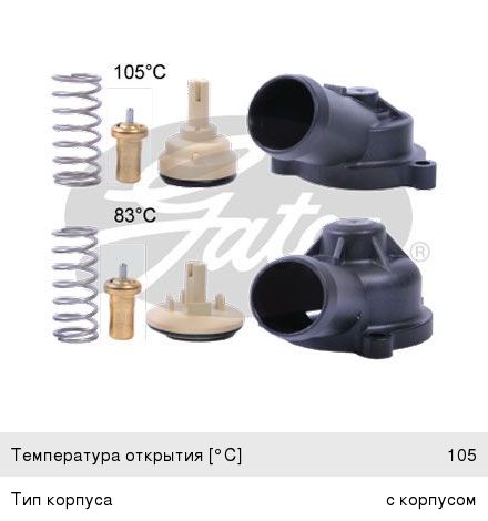 Изображение 1, TH703K1 Термостат VW Passat, Golf (05-) GATES