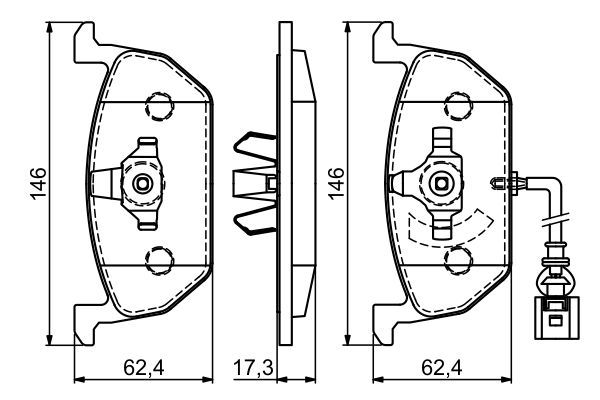 Колодки тормозные VW Golf (12-) SEAT Leon (13-) SKODA Octavia (12-) передние (4шт.) BOSCH