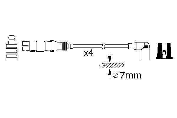Провод высоковольтный VW Golf 4 AUDI A3, A4 (1.6) комплект BOSCH