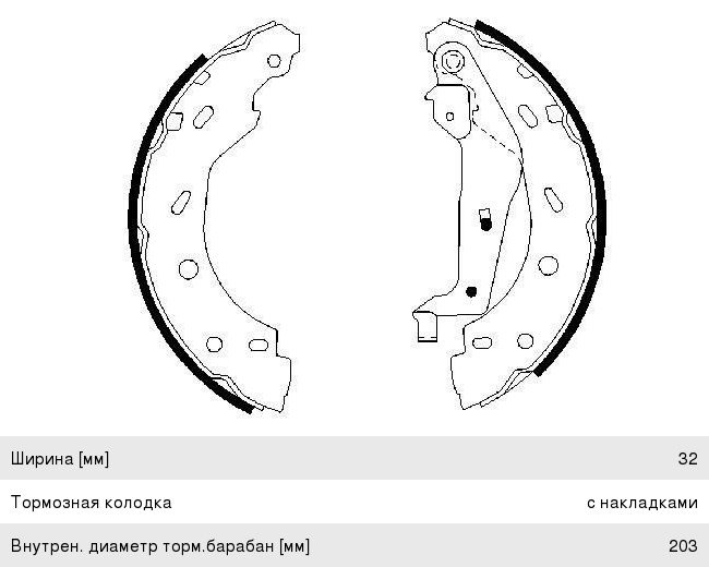 Колодки тормозные FORD Transit (00-06-) задние барабанные (4шт.) BOSCH