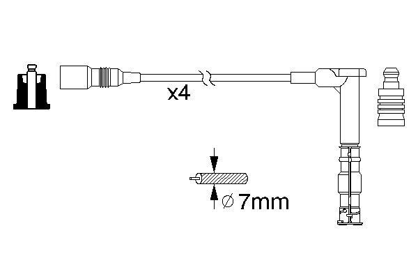 Провод высоковольтный MERCEDES E (W124, W210), C (W202) комплект BOSCH