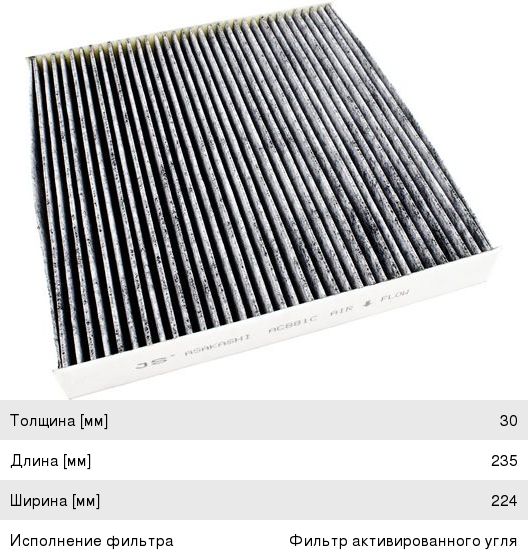 Изображение 1, AC881C Фильтр воздушный салона HONDA Civic (06-) JS ASAKASHI