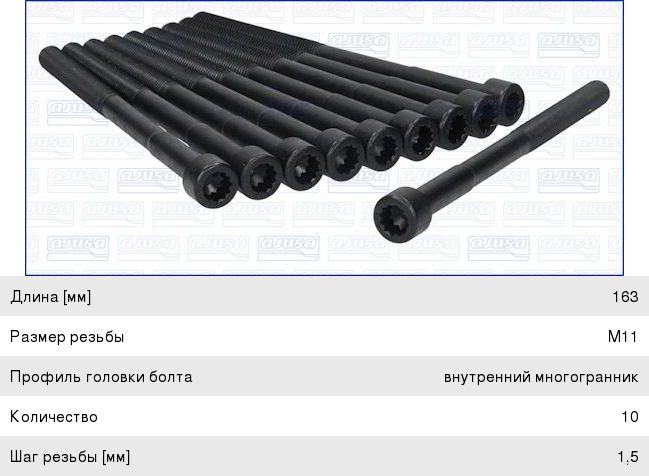 Изображение 1, 81032200 Болт TOYOTA Avensis, Rav 4 ГБЦ комплект AJUSA