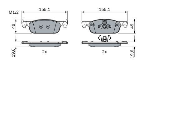 Колодки тормозные ЛАДА X-Ray RENAULT Logan (12-) передние (4шт.) BOSCH