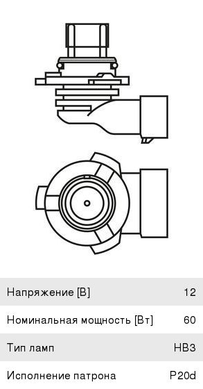 Лампа 12V HB3 60W P20d Eco BOSCH