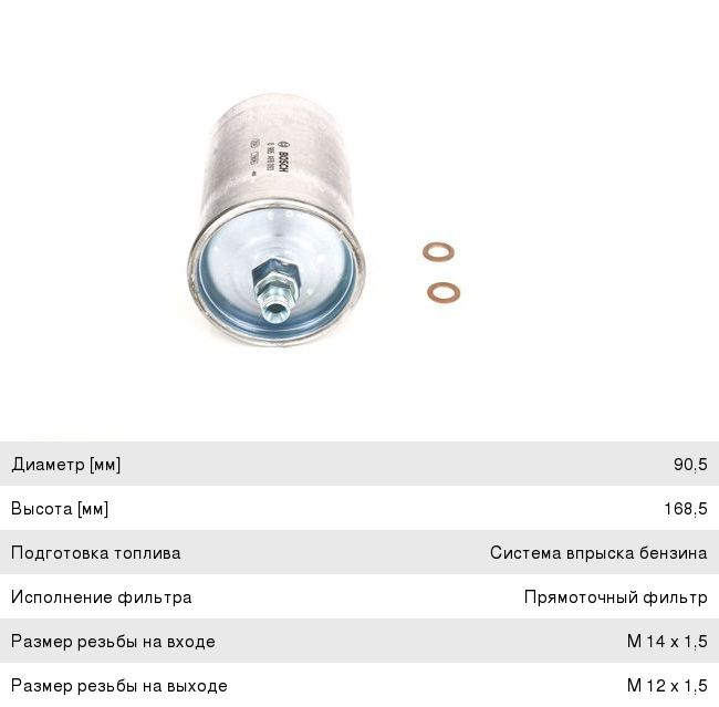 Фильтр топливный MERCEDES C (W201, W202), E (W124, W123), S (W126) BOSCH