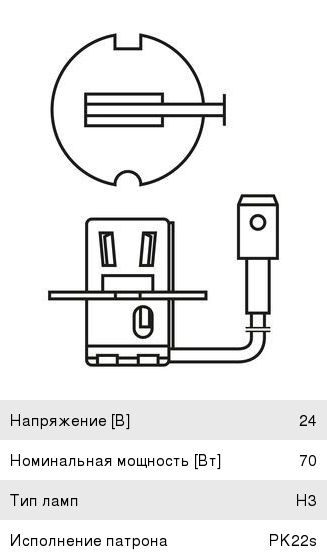 Лампа 24V H3 70W PK22s Trucklight BOSCH