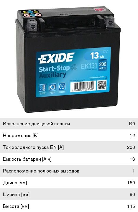 Аккумулятор MERCEDES E (W211) 12Ач EXIDE