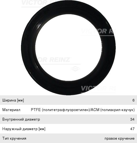 Изображение 1, 81-38627-00 Сальник распредвала RENAULT Laguna (01-) VICTOR REINZ