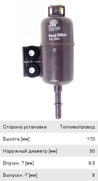 Изображение 1, FS7003 Фильтр топливный HONDA Accord (98-) JS ASAKASHI