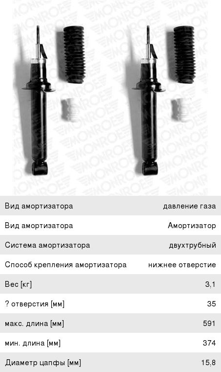 Амортизатор ВАЗ-2110-2112, 1117-1119 Калина задний газовый "Reflex ...