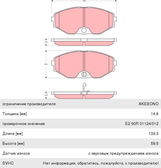 Колодки тормозные NISSAN Maxima CA33 (00-) передние (4шт.) TRW