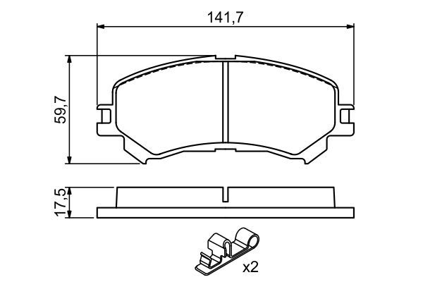 Колодки тормозные NISSAN X-Trail (T32R) (14-) (2.02.5) передние (4шт.) BOSCH