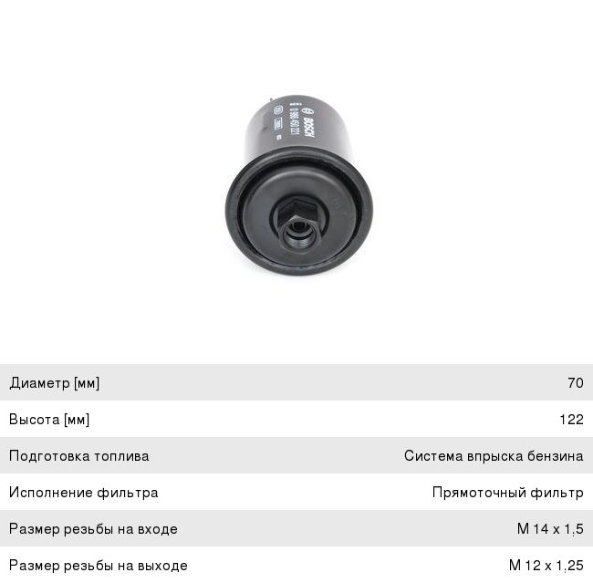 Фильтр топливный TOYOTA Avensis (97-03), Camry (96-01) (1.61.82.0) BOSCH