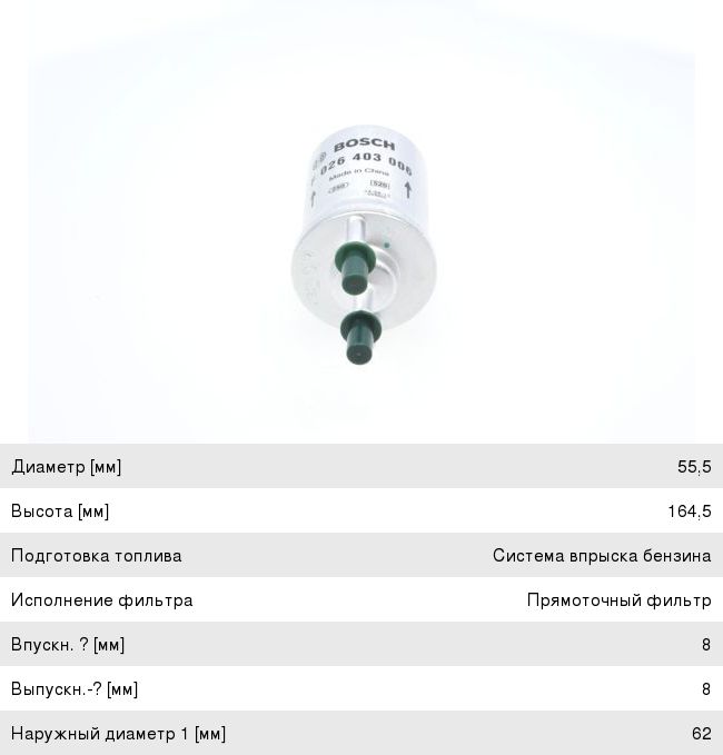 Фильтр топливный VW AUDI SEAT SKODA (04-) (1.21.41.6) BOSCH