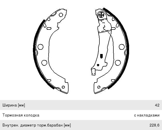 Колодки тормозные NISSAN Primera RENAULT Kangoo (96-) стояночного тормоза барабанные (4шт.) BOSCH