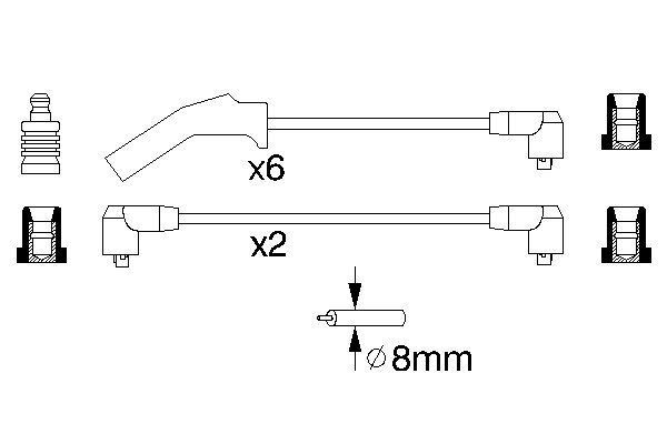 Провод высоковольтный FORD Granada (92-), Scorpio (88-), Sierra (88-) комплект BOSCH