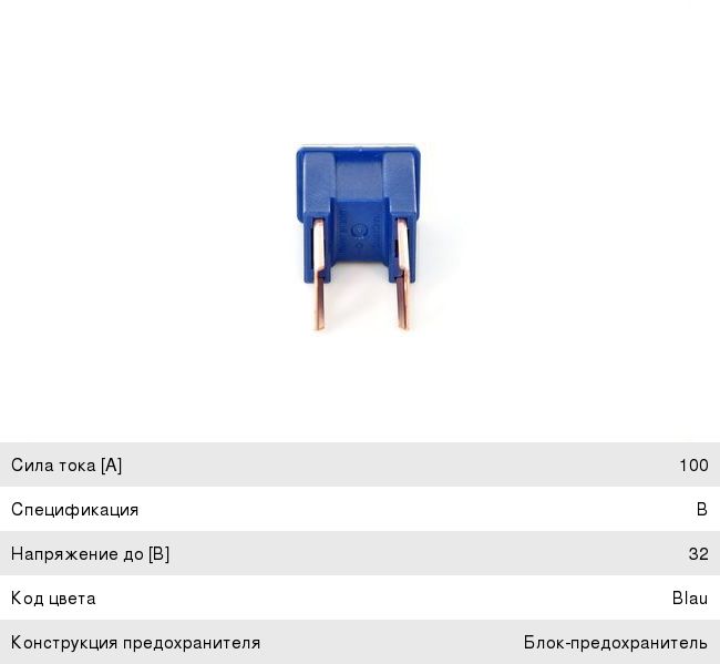 Предохранитель 100A картриджного типа BOSCH