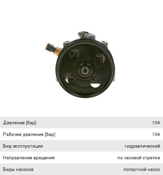 Насос гидроусилителя FORD Focus 2 (1.41.6), C-Max (1.61.8) BOSCH