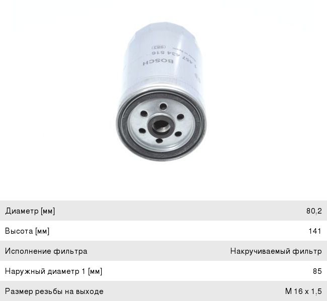 Фильтр топливный HYUNDAI Sonata NF, Santa Fe (06-), Getz KIA Rio (05-), Magentis BOSCH