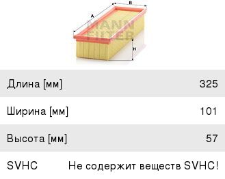 Элемент фильтрующий М-214145 воздушный MANN HAMMEL