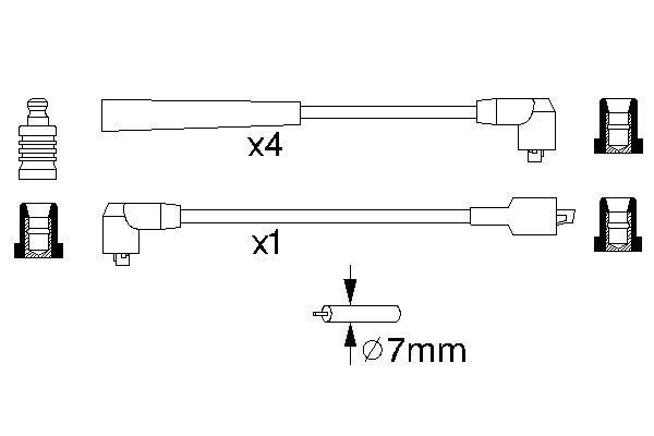 Провод высоковольтный MAZDA 323 (89-94) (1.31.51.6) комплект BOSCH