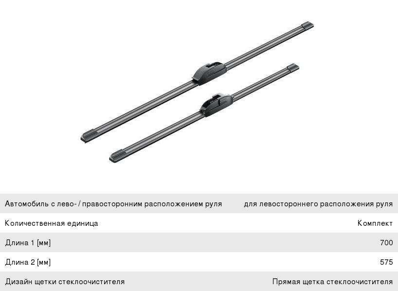 Щетка стеклоочистителя 700575мм комплект Aerotwin BOSCH