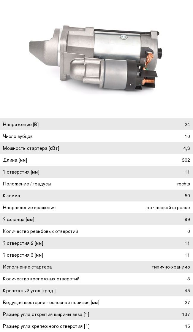 Стартер IVECO (24V4кВт) BOSCH