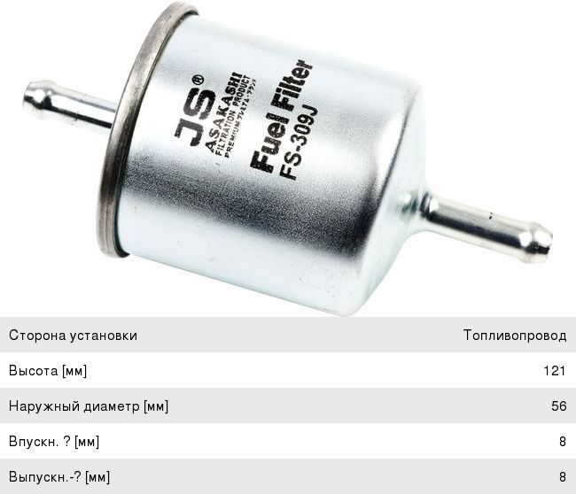 Изображение 1, FS309J Фильтр топливный NISSAN Skyline (R33) JS ASAKASHI