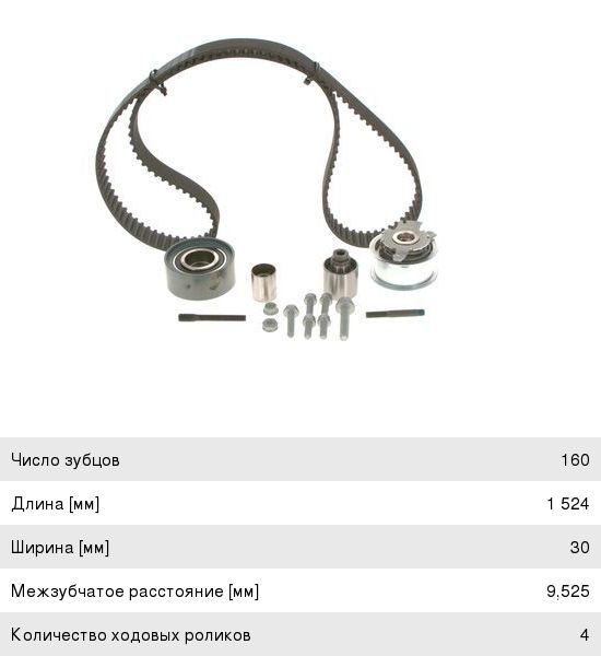Комплект ГРМ VW Jetta (11-), Passat (05-10) AUDI A3 (04-13) BOSCH