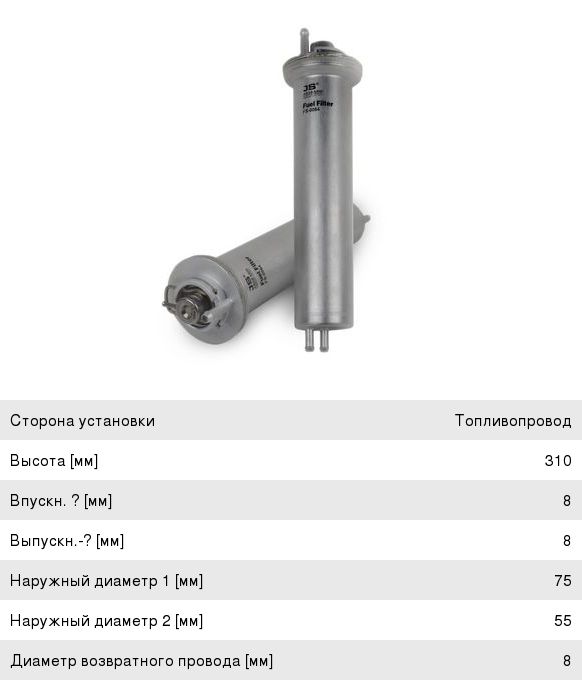 Изображение 1, FS0064 Фильтр топливный BMW 5 (E39) JS ASAKASHI