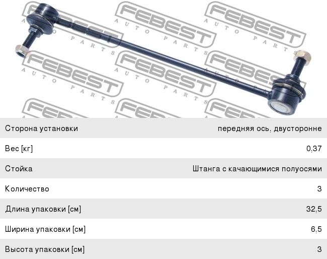 Стойка стабилизатора RENAULT Duster (10-) переднего FEBEST