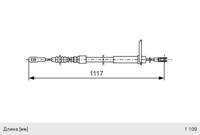 Трос стояночного тормоза MERCEDES S (W140) правый BOSCH