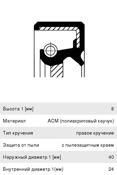 Сальник MAZDA 323, 2, 3 (BF, BG, BA, BJ) (87-02) КПП вала первичного CORTECO