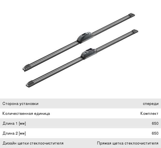 Щетка стеклоочистителя CITROEN Xsara Picasso 650650мм комплект Aerotwin BOSCH
