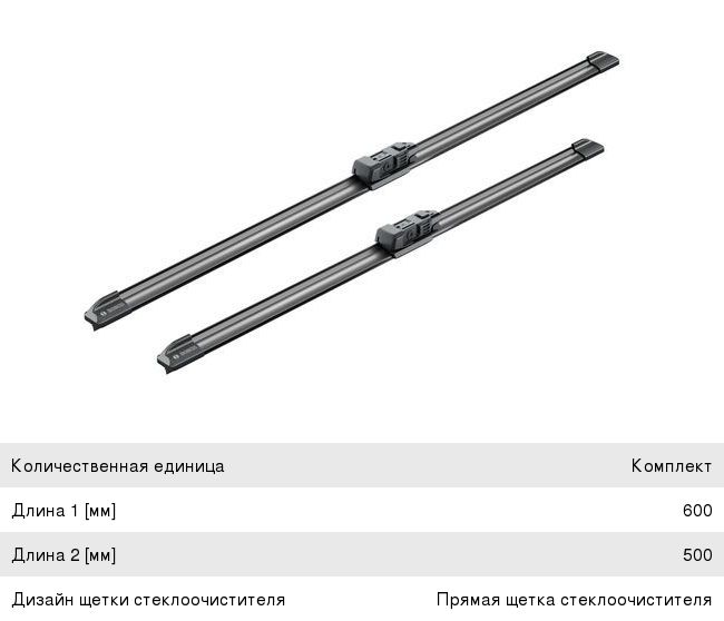 Щетка стеклоочистителя AUDI A5 (06.07-10.07) 600500мм комплект Aerotwin BOSCH