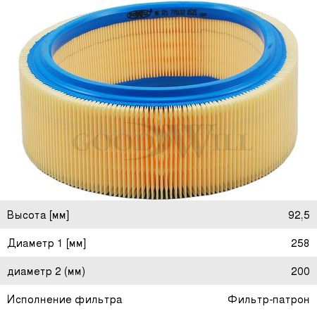 Изображение 1, AG371 Фильтр воздушный RENAULT Logan GOOD WILL