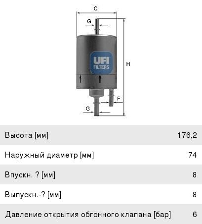 Изображение 1, 3183100 Фильтр топливный AUDI A4 (05-08), A6 (05-08) (FSI/TFSI) UFI