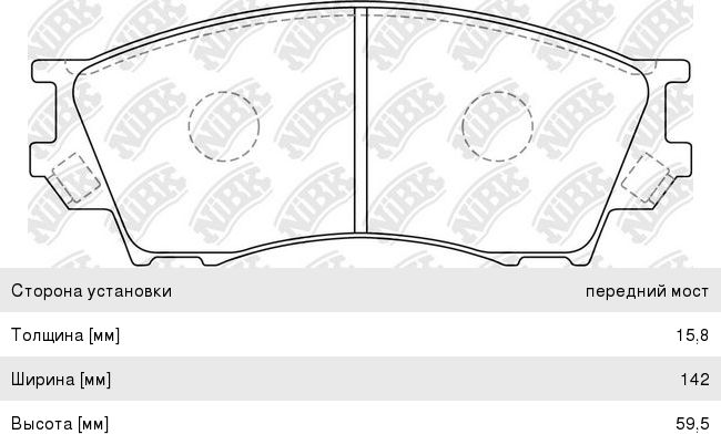 Колодки тормозные MAZDA Xedos 9 (00-) передние (4шт.) NIBK