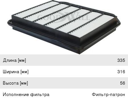 Изображение 1, AG3871 Фильтр воздушный NISSAN Patrol (Y62) (10-) GOODWILL