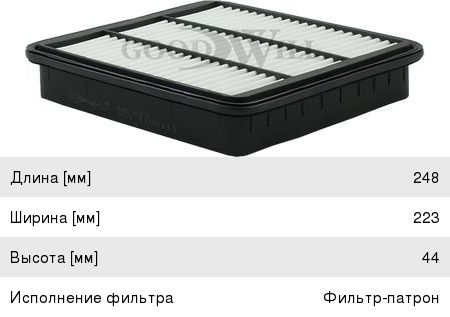 Изображение 1, AG623 Фильтр воздушный CHERY Fora (06-) GOODWILL