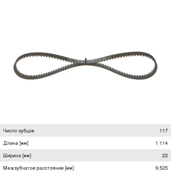 Ремень ГРМ FORD Focus 1, 2, Fiesta, Fusion, Mondeo MAZDA 2 (95-09) (1.21.6) (117х22) BOSCH