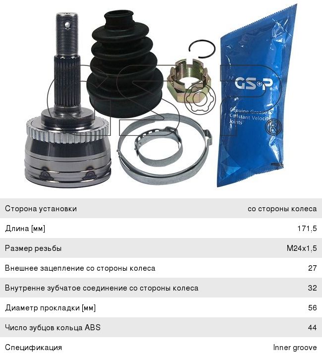 ШРУС наружный NISSAN Sunny (91-00) комплект PATRON - PCV1163 - купить в АвтоАлья