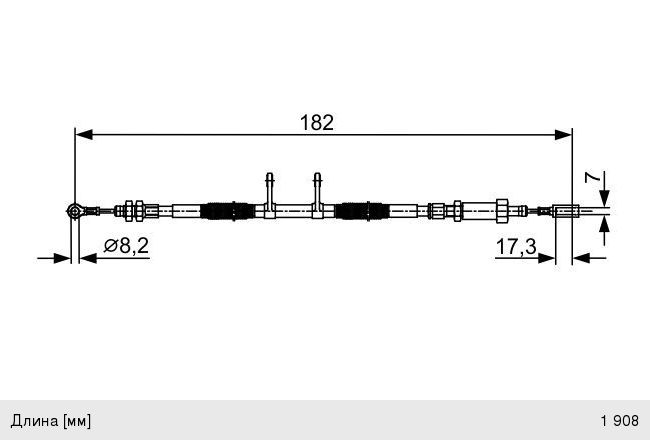 Трос стояночного тормоза PEUGEOT Boxer (06-) CITROEN Jumper (06-) BOSCH