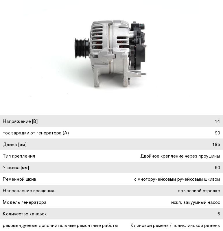 Генератор для Skoda Fabia 2 2010