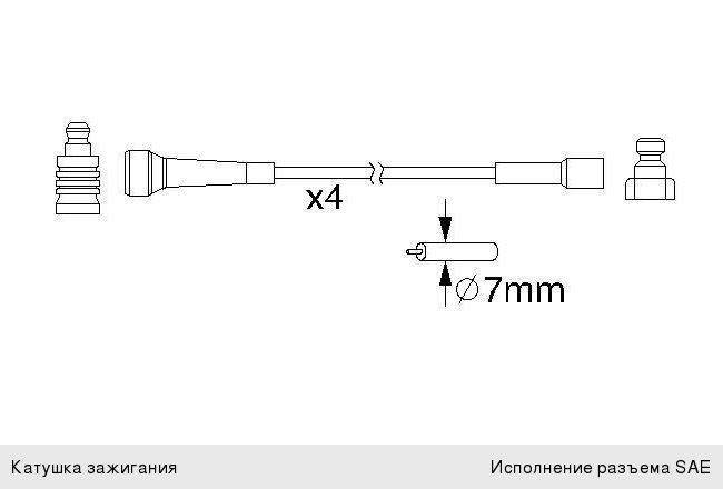 Провод высоковольтный RENAULT Laguna (95-01) (1.82.0), Megane (97-03) (2.0) комплект BOSCH