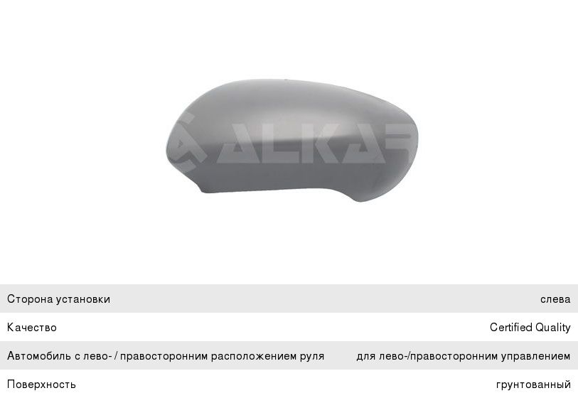 Изображение 1, 6341567 Крышка NISSAN Qashqai (07-13) зеркала левого ALKAR