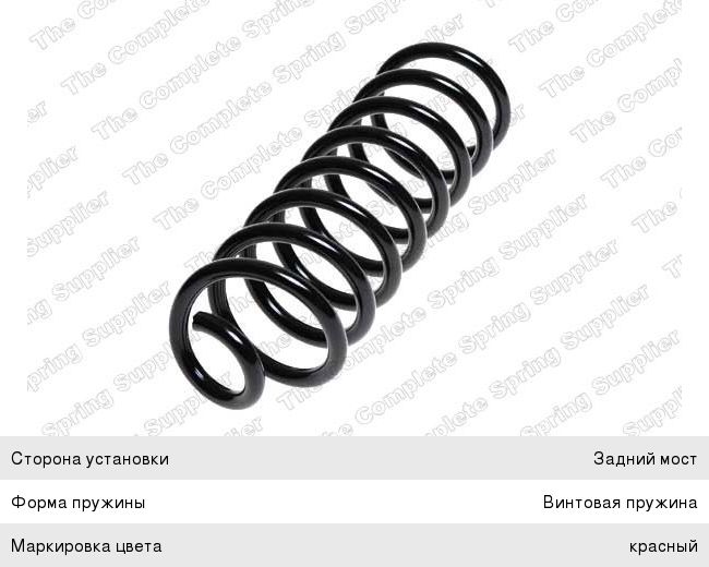 Изображение 1, 4217000 Пружина RENAULT Logan (04-) подвески задней LESJOFORS